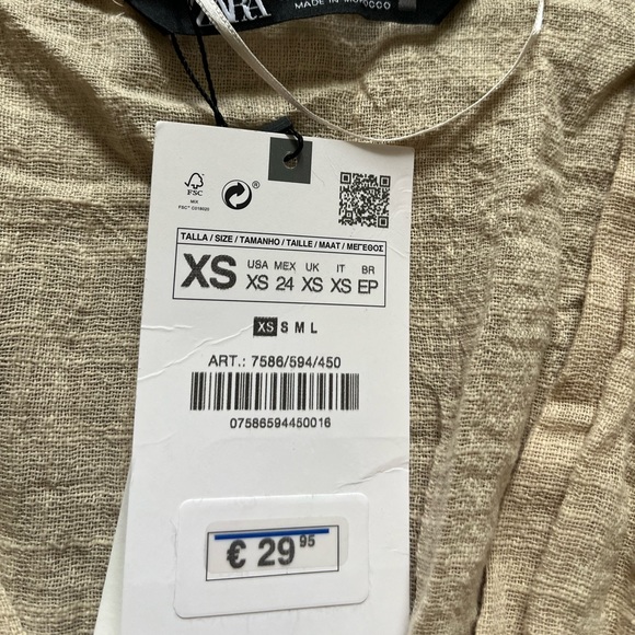 Tan linen Zara top from Italy - Picture 4 of 4